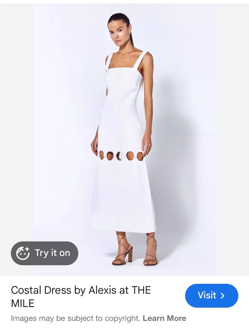 LIKE NEW Alexis White Maxi Dress with Circular Cutouts